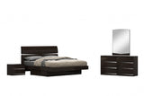 80" X 60" X 42.5" 4Pc Queen Modern Wenge High Gloss Bedroom Set