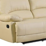 Two Piece Indoor Beige Faux Leather Five Person Seating Set