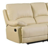 Two Piece Indoor Beige Faux Leather Five Person Seating Set