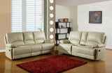 Two Piece Indoor Beige Faux Leather Five Person Seating Set