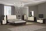 79" X 80" X 47" 4Pc California King Modern Beige High Gloss Bedroom Set