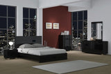 79" X 80" X 43" 4Pc Eastern King Modern Black High Gloss Bedroom Set