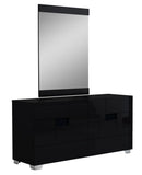 60" X 80" X 43" 4Pc Queen Modern Black High Gloss Bedroom Set