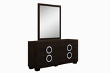 65" X 87" X 40" 4Pc Queen Modern Wenge High Gloss Bedroom Set