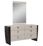 60" X 80" X 47" 4Pc Quee Modern Beige High Gloss Bedroom Set