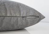 18" X 18" Light Gray Velvet Polyester Abstract Zippered Pillow