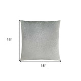 18" X 18" Light Gray Velvet Polyester Abstract Zippered Pillow