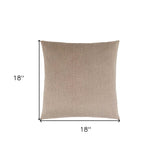 18" X 18" Taupe Velvet Polyester Mosaic Zippered Pillow