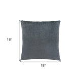 18" X 18" Dark Gray Velvet Polyester Mosaic Zippered Pillow