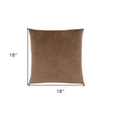 18" X 18" Brown Velvet Polyester Mosaic Zippered Pillow