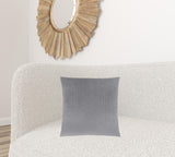 18" X 18" Silver Velvet Polyester Diamond Zippered Pillow