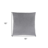 18" X 18" Silver Velvet Polyester Diamond Zippered Pillow