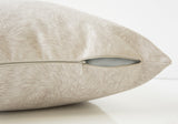 18" X 18" Taupe Velvet Polyester Feather Zippered Pillow