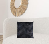 18" X 18" Black Velvet Polyester Feather Zippered Pillow