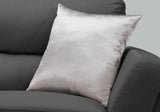 18" X 18" Silver Polyester Zippered Pillow