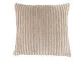 18" X 18" Beige Polyester Ribbed Zippered Pillow