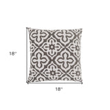 Set Of Two 18" X 18" Taupe Polyester Geometric Zippered Pillow