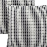 Set Of Two 18" X 18" Black Gray and White Polyester Striped Zippered Pillow