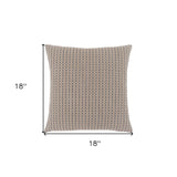 Set Of Two 18" X 18" Brown and White Polyester Striped Zippered Pillow