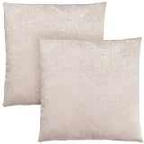 Set Of Two 18" X 18" Taupe Polyester Feather Zippered Pillow