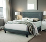 Contemporary Gray Upholstered King Size Bed