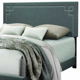 Contemporary Gray Upholstered King Size Bed