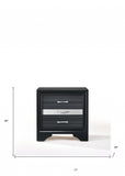 17" Rectangular Three Drawers Nightstand With Solid Wood Top