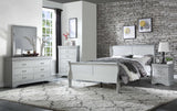 18" Gray Solid Wood Double Dresser