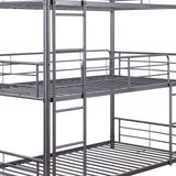 42" X 79" X 74" Gunmetal Metal Triple Bunk Bed - Twin