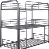 42" X 79" X 74" Gunmetal Metal Triple Bunk Bed - Twin