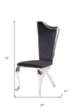 19" X 21" X 44" Faux Leather Stainless Steel Upholstered Seat Side Chair Set2