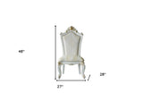 20" X 21" X 43" Fabric Stainless Steel Upholstered Seat Side Chair Set2