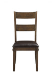 Set Of Two Dark Oak Rubberwood Ladder Back Dining Chairs