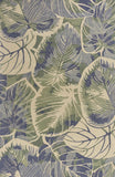 5'X8' Blue Green Hand Tufted Caladium Indoor Area Rug