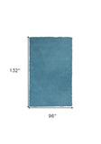 8'X11' Highlighter Blue Indoor Shag Rug