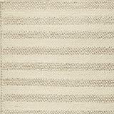 8'X10' White Ivory Hand Woven Knobby Cornish Stripe Indoor Area Rug