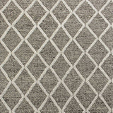 8'X10' Dark Grey Hand Woven Diamond Pattern Indoor Area Rug