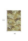 8'X10' Moss Green Hand Tufted Palm Trees Indoor Area Rug
