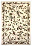 10'X13' Ivory Machine Woven Floral Vines Indoor Area Rug