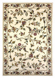 10'X13' Ivory Machine Woven Floral Vines Indoor Area Rug