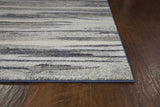 10'X13' Grey Machine Woven Abstract Brushstroke Indoor Area Rug