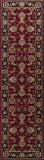 5'X8' Red Black Machine Woven Floral Traditional Indoor Area Rug