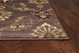5'X8' Red Black Machine Woven Floral Traditional Indoor Area Rug