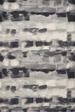 5'X8' Shades Of Grey Machine Woven Abstract Brushstroke Indoor Area Rug