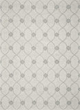 5'X7' Ivory Hand Tufted Wool Ogee Indoor Area Rug