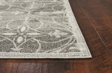 7'X10' Grey Machine Woven Uv Treated Ogee Indoor Outdoor Area Rug