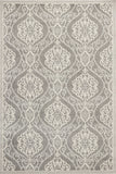 7'X10' Silver Grey Machine Woven Uv Treated Floral Ogee Indoor Outdoor Area Rug