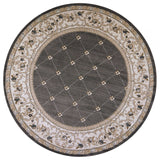 8' Round Polypropylene Grey Or Ivory Area Rug