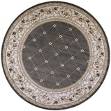 8' Round Polypropylene Grey Or Ivory Area Rug
