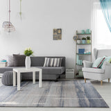 8' Round Polypropylene Grey Or Ivory Area Rug